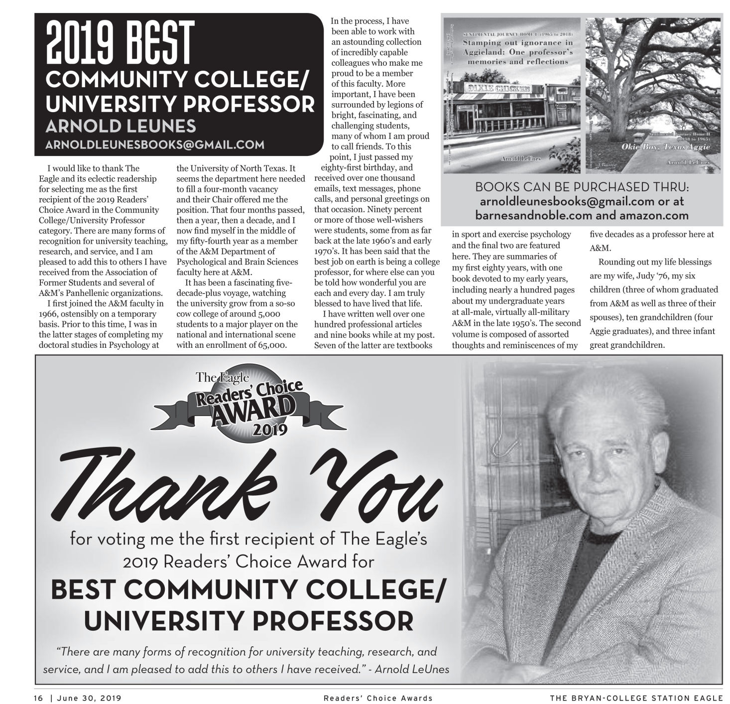 The Eagle Readers' Choice Award 2019